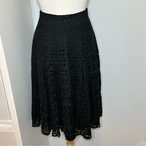 Vintage Black Lace Midi Skirt Romantic Gothic Dark Academia